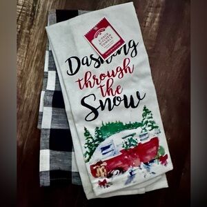 Holiday Time Black and Red Kitchen Towels